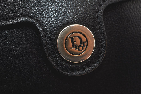 Authentic Christian Dior Shoulder Cross Body Bag Purse Leather Black 5219K