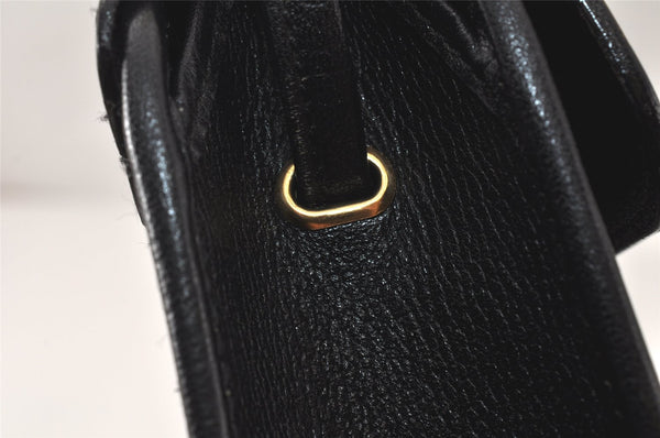 Authentic Christian Dior Shoulder Cross Body Bag Purse Leather Black 5219K