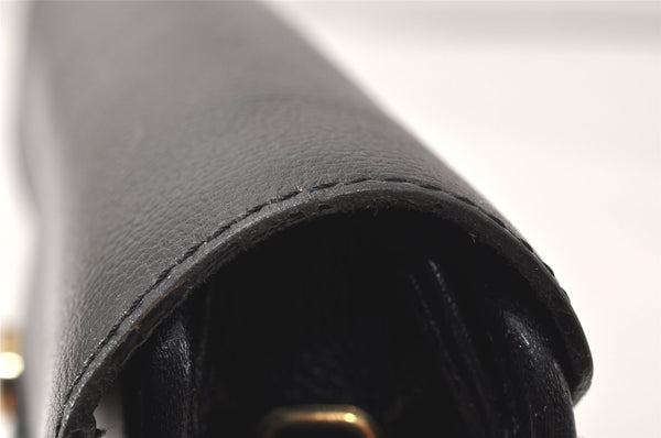 Authentic Christian Dior Shoulder Cross Body Bag Purse Leather Black 5219K
