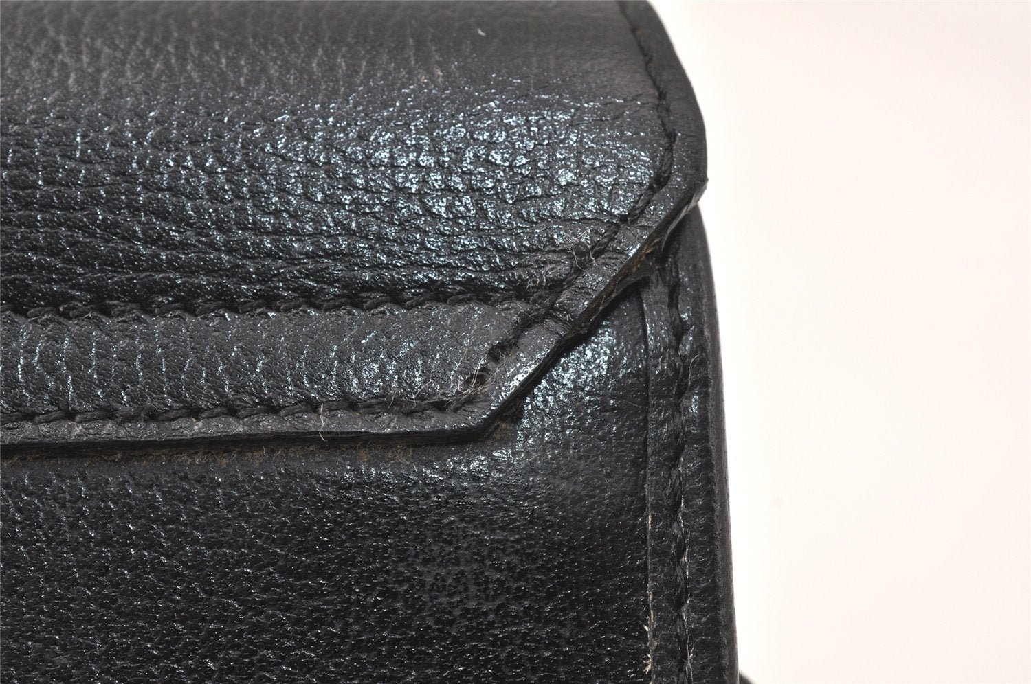 Authentic Christian Dior Shoulder Cross Body Bag Purse Leather Black 5219K