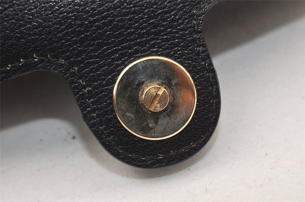 Authentic Christian Dior Shoulder Cross Body Bag Purse Leather Black 5219K