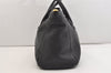 Authentic Salvatore Ferragamo Gancini Vintage Leather Hand Tote Bag Black 5220J