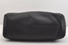 Authentic Salvatore Ferragamo Gancini Vintage Leather Hand Tote Bag Black 5220J