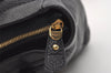 Authentic Salvatore Ferragamo Gancini Vintage Leather Hand Tote Bag Black 5220J