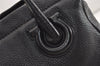 Authentic Salvatore Ferragamo Gancini Vintage Leather Hand Tote Bag Black 5220J