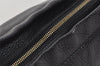 Authentic Salvatore Ferragamo Gancini Vintage Leather Hand Tote Bag Black 5220J