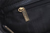 Authentic Salvatore Ferragamo Gancini Vintage Leather Hand Tote Bag Black 5220J