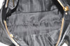 Authentic Salvatore Ferragamo Gancini Vintage Leather Hand Tote Bag Black 5220J