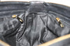 Authentic Salvatore Ferragamo Gancini Vintage Leather Hand Tote Bag Black 5220J