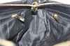 Authentic Salvatore Ferragamo Gancini Vintage Leather Hand Tote Bag Black 5220J