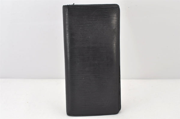 Authentic Louis Vuitton Epi Portefeuille Brazza Wallet Black M60622 LV 5220K