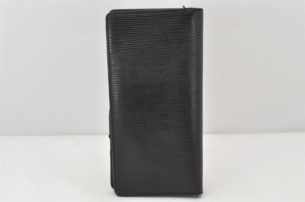 Authentic Louis Vuitton Epi Portefeuille Brazza Wallet Black M60622 LV 5220K