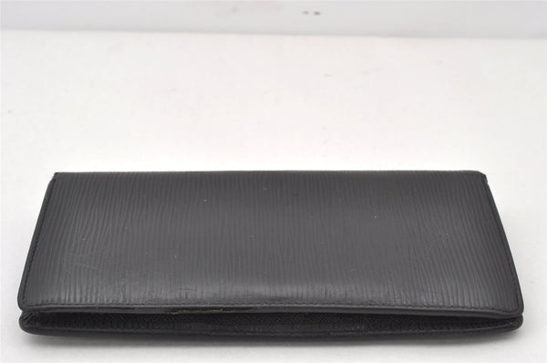 Authentic Louis Vuitton Epi Portefeuille Brazza Wallet Black M60622 LV 5220K