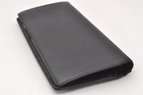 Authentic Louis Vuitton Epi Portefeuille Brazza Wallet Black M60622 LV 5220K