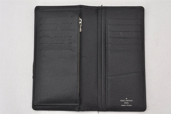 Authentic Louis Vuitton Epi Portefeuille Brazza Wallet Black M60622 LV 5220K