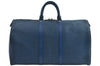 Authentic Louis Vuitton Epi Keepall 45 Boston Travel Bag Blue M42975 LV 5222I