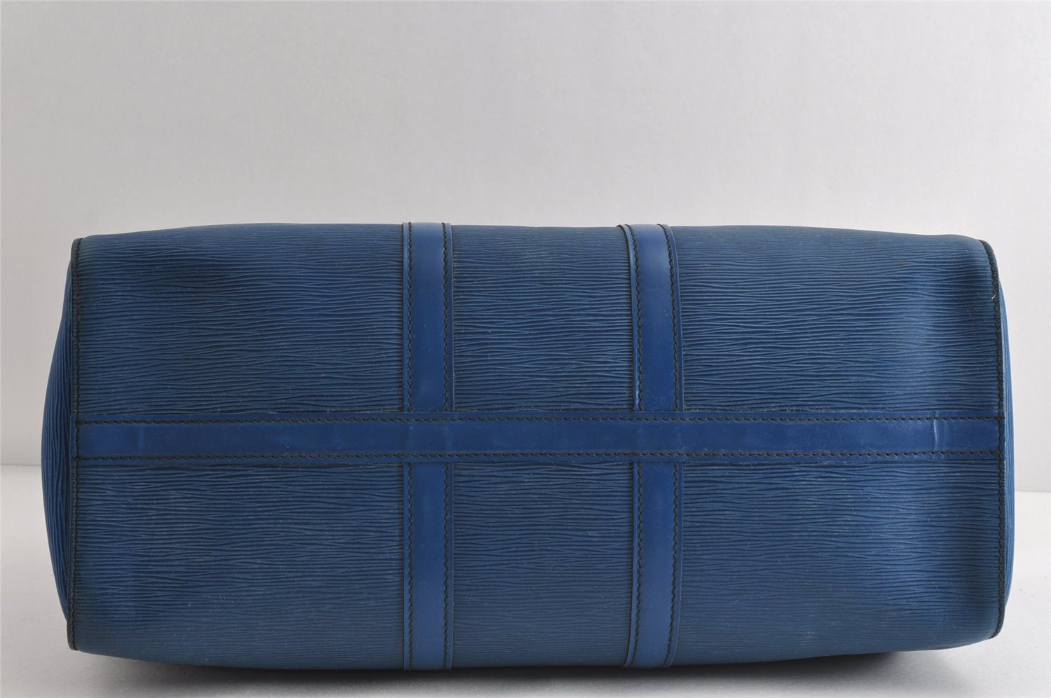 Authentic Louis Vuitton Epi Keepall 45 Boston Travel Bag Blue M42975 LV 5222I