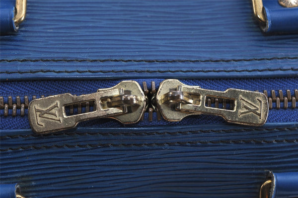 Authentic Louis Vuitton Epi Keepall 45 Boston Travel Bag Blue M42975 LV 5222I