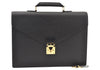 Auth Louis Vuitton Epi Serviette Ambassadeur Black Briefcase M54412 LV 5223K