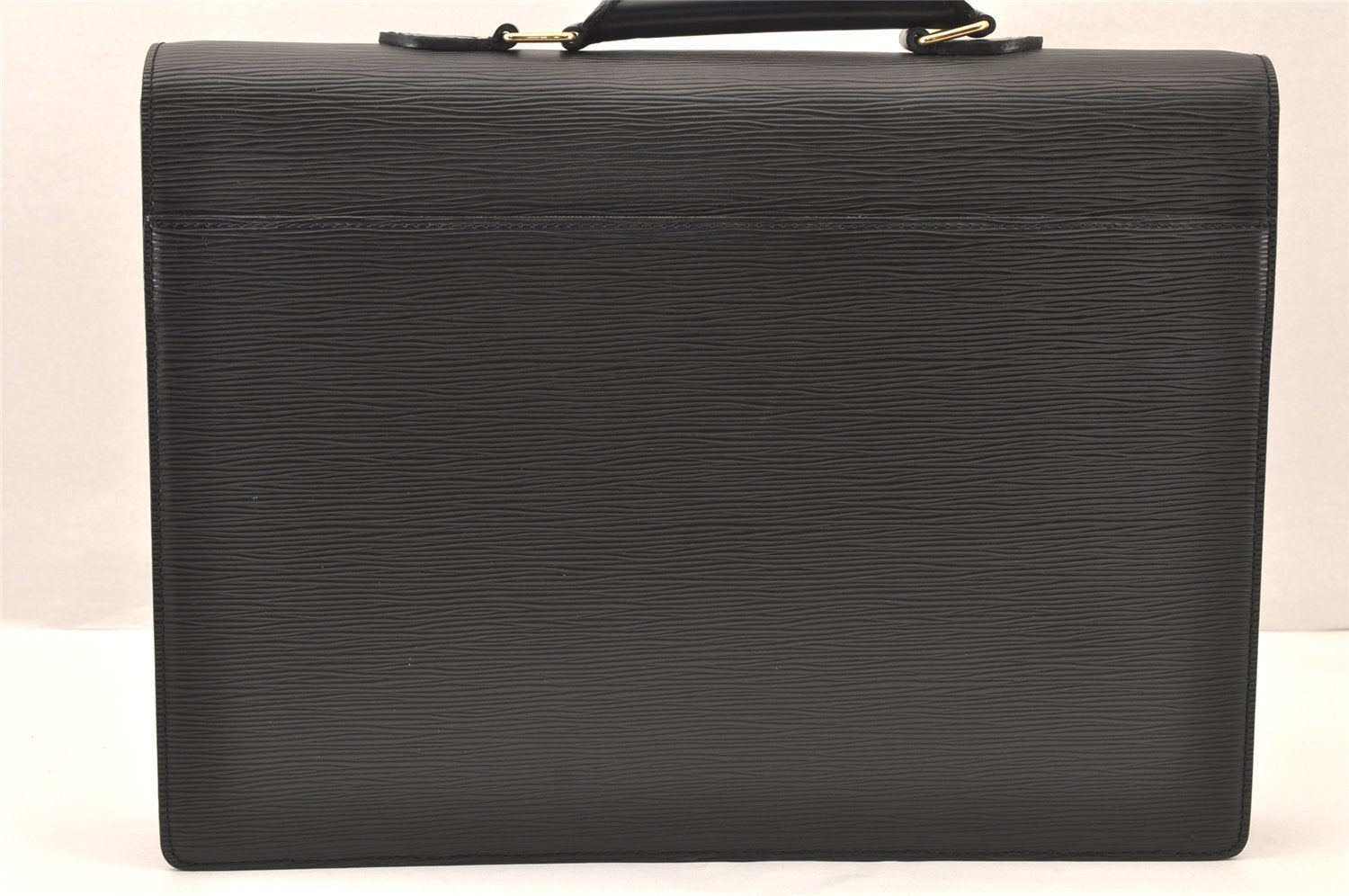 Auth Louis Vuitton Epi Serviette Ambassadeur Black Briefcase M54412 LV 5223K