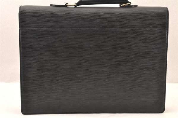 Auth Louis Vuitton Epi Serviette Ambassadeur Black Briefcase M54412 LV 5223K