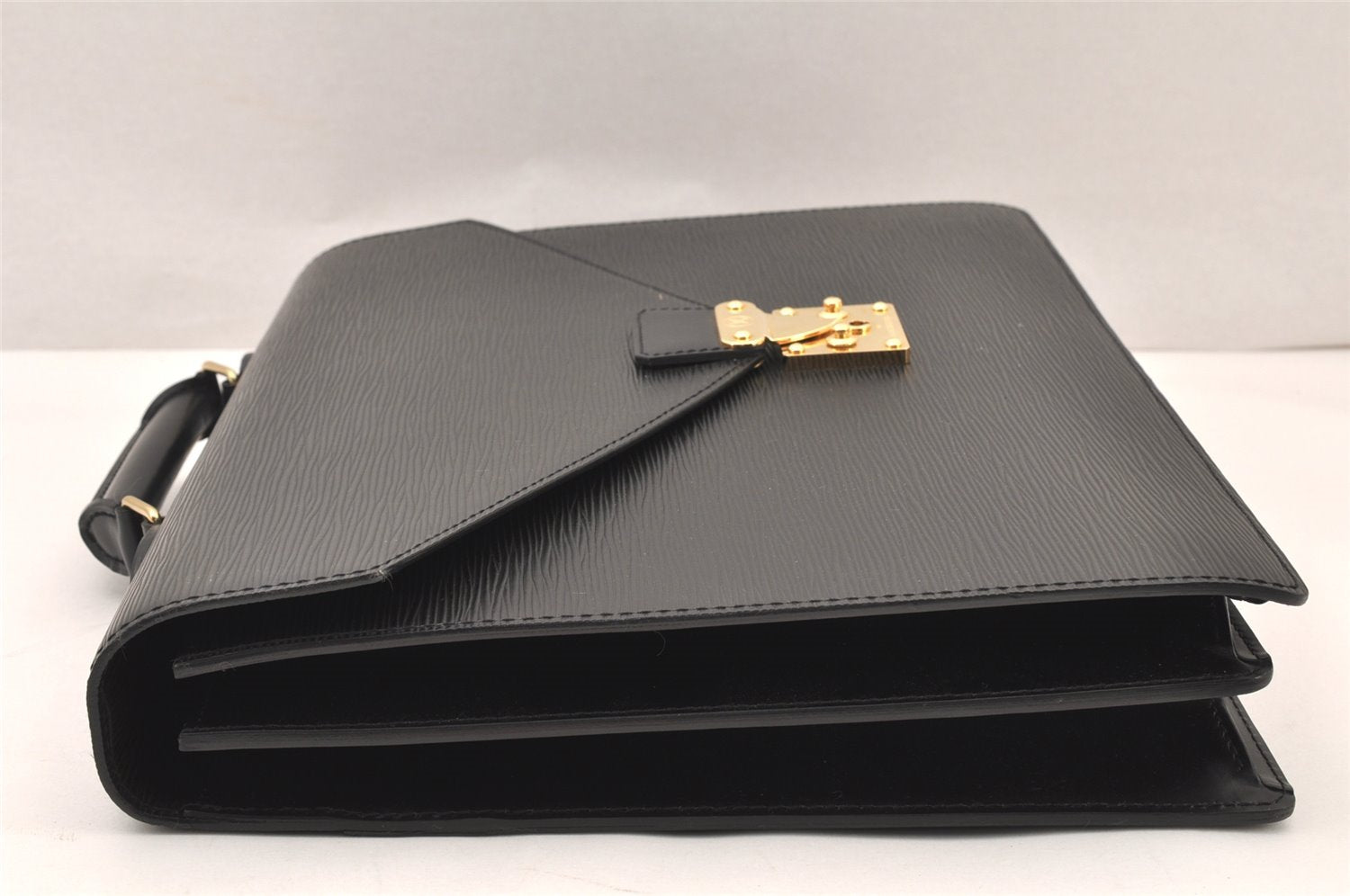Auth Louis Vuitton Epi Serviette Ambassadeur Black Briefcase M54412 LV 5223K