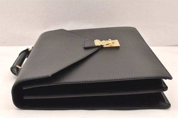 Auth Louis Vuitton Epi Serviette Ambassadeur Black Briefcase M54412 LV 5223K