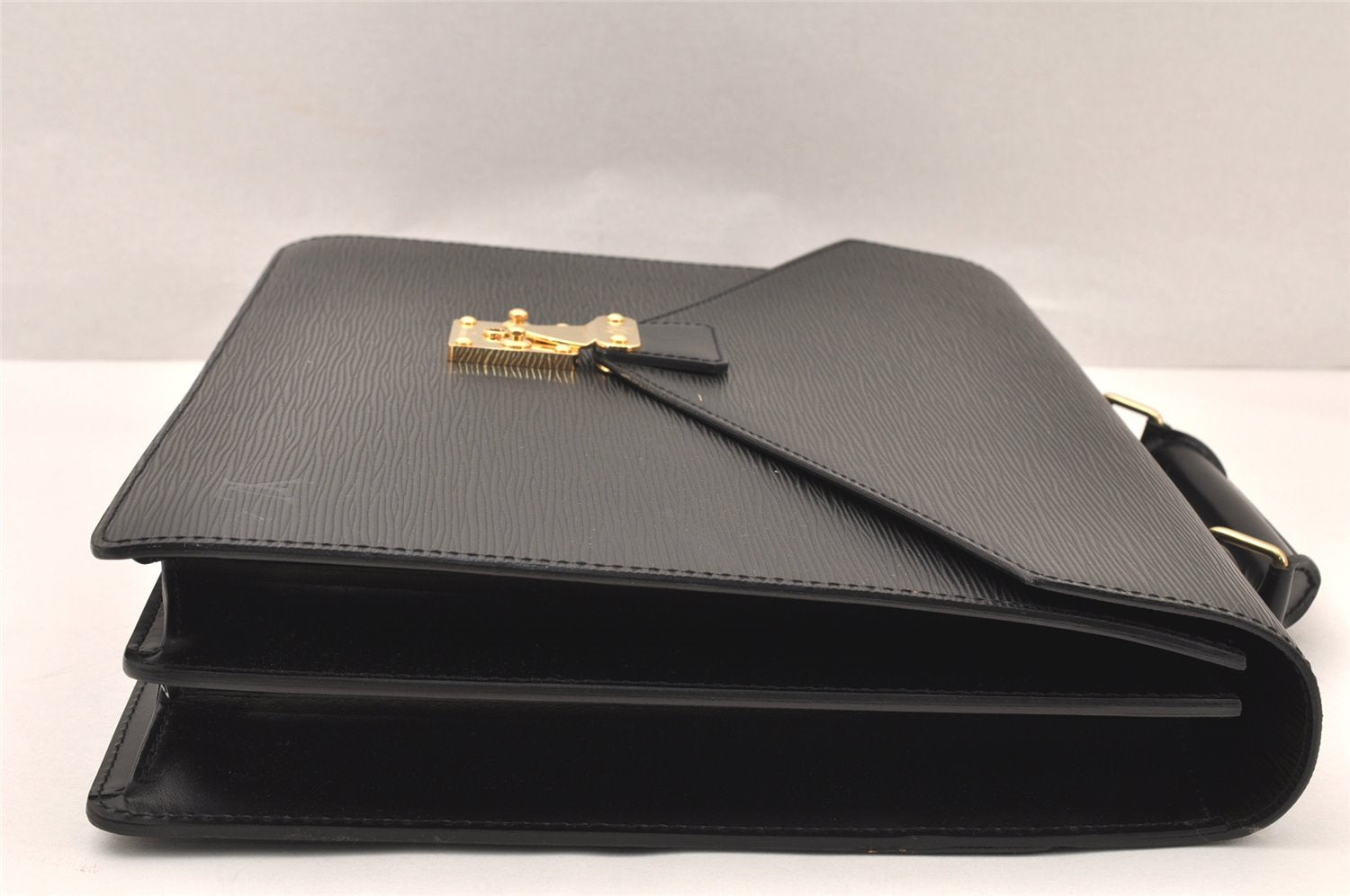 Auth Louis Vuitton Epi Serviette Ambassadeur Black Briefcase M54412 LV 5223K