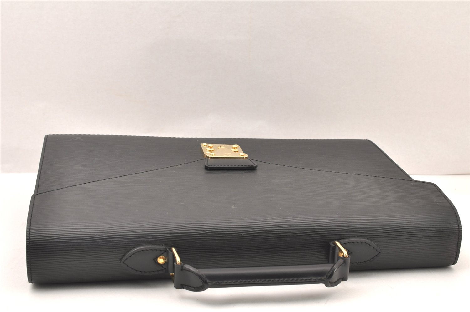 Auth Louis Vuitton Epi Serviette Ambassadeur Black Briefcase M54412 LV 5223K