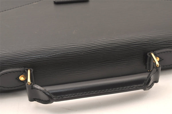 Auth Louis Vuitton Epi Serviette Ambassadeur Black Briefcase M54412 LV 5223K