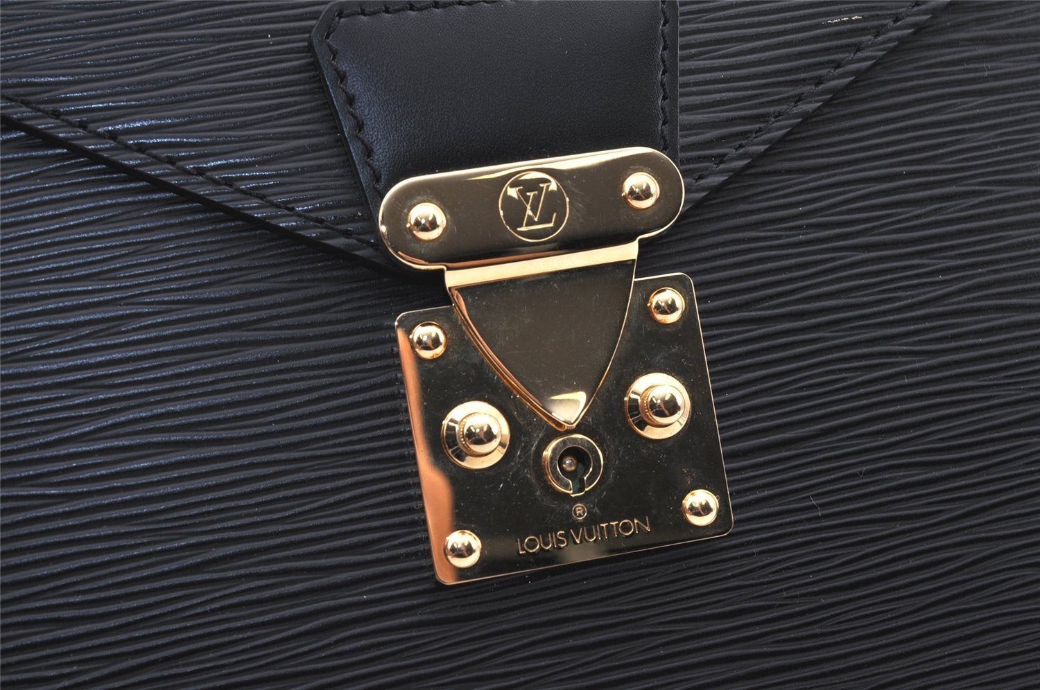 Auth Louis Vuitton Epi Serviette Ambassadeur Black Briefcase M54412 LV 5223K