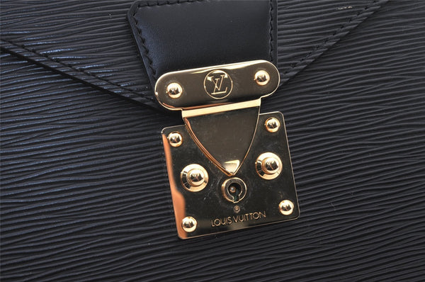 Auth Louis Vuitton Epi Serviette Ambassadeur Black Briefcase M54412 LV 5223K
