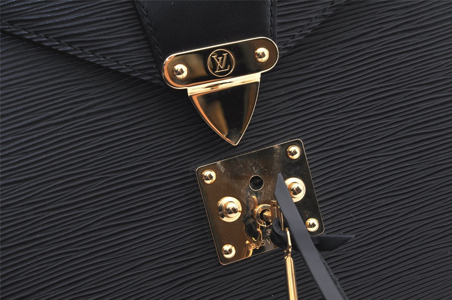 Auth Louis Vuitton Epi Serviette Ambassadeur Black Briefcase M54412 LV 5223K
