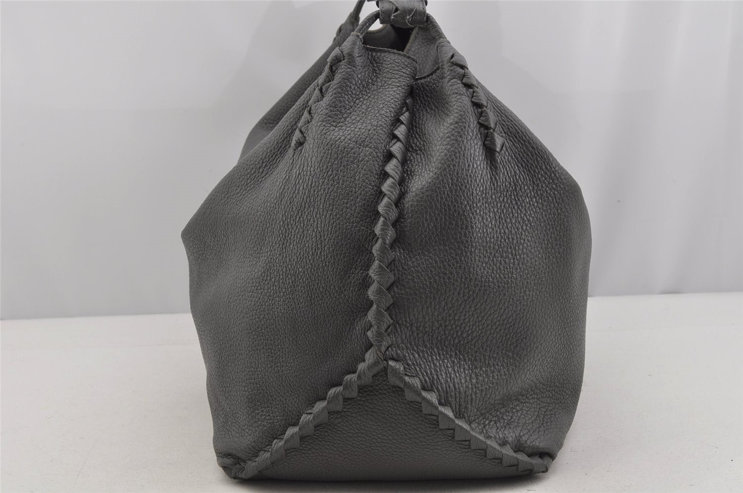 Authentic BOTTEGA VENETA Cervo Shoulder Hand Bag Leather Gray 5224J