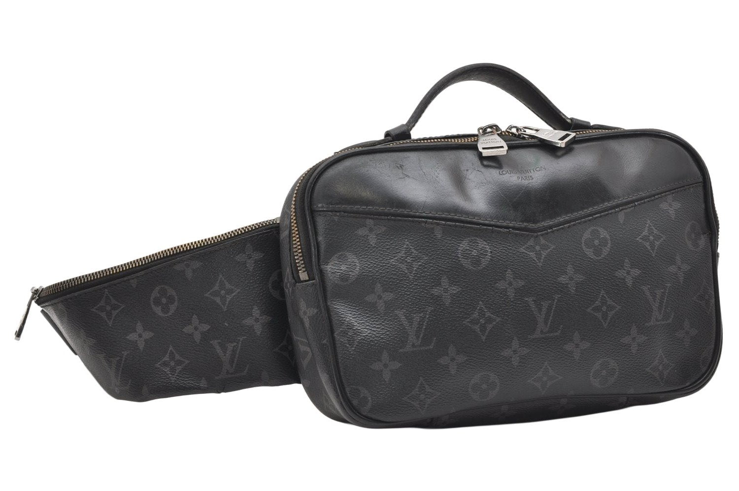 Authentic Louis Vuitton Monogram Eclipse Bum Bag Waist Bag Black M42906 LV 5224K