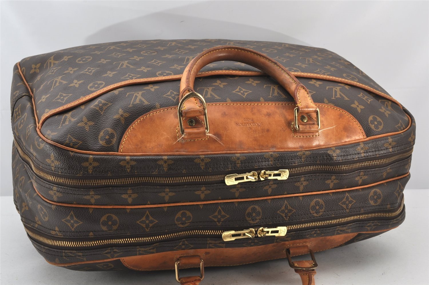 Authentic Louis Vuitton Monogram Alize 24 Heures Boston Hand Bag M41399 LV 5225K