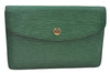 Authentic Louis Vuitton Epi Montaigne 23 Clutch Hand Bag Green M52664 LV 5226H