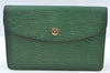Authentic Louis Vuitton Epi Montaigne 23 Clutch Hand Bag Green M52664 LV 5226H