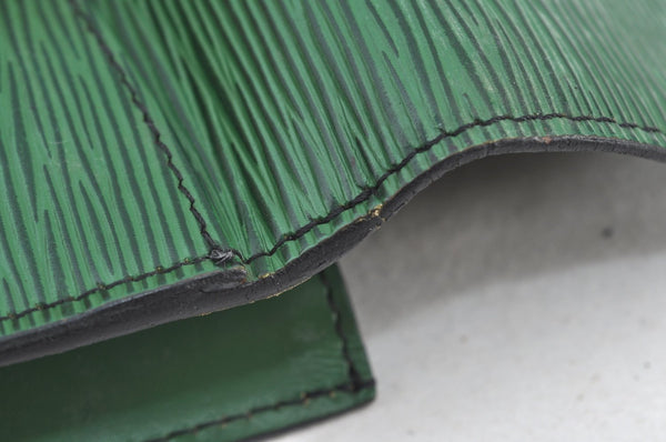 Authentic Louis Vuitton Epi Montaigne 23 Clutch Hand Bag Green M52664 LV 5226H