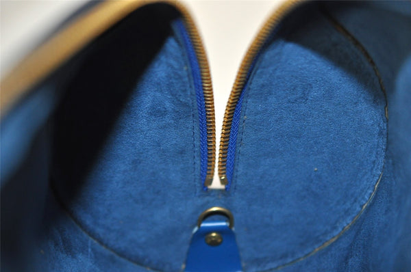 Authentic Louis Vuitton Epi Soufflot Hand Bag Blue M52225 LV 5226I