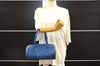 Authentic Louis Vuitton Epi Soufflot Hand Bag Blue M52225 LV 5226I