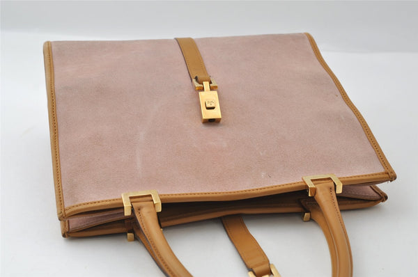 Authentic GUCCI Jackie Shoulder Hand Tote Bag Suede Leather 0021065 Pink 5228I