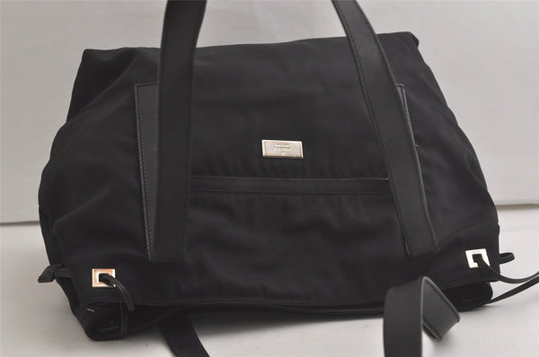 Authentic GUCCI Vintage Shoulder Tote Bag Nylon Leather 0190493 Black 5229K