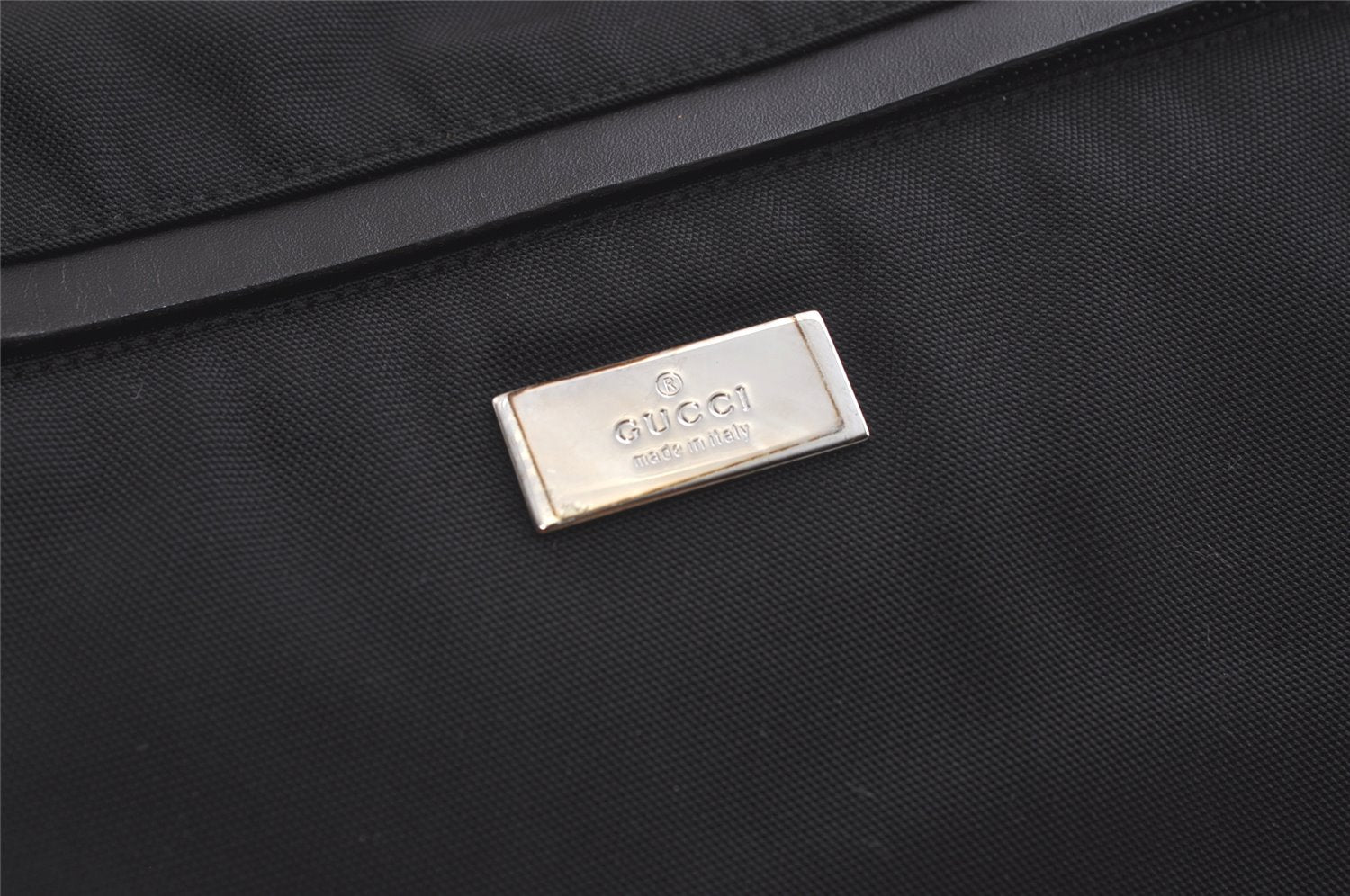 Authentic GUCCI Vintage Shoulder Tote Bag Nylon Leather 0190493 Black 5229K