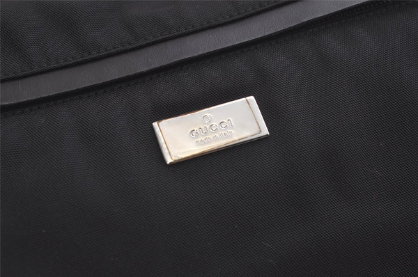 Authentic GUCCI Vintage Shoulder Tote Bag Nylon Leather 0190493 Black 5229K