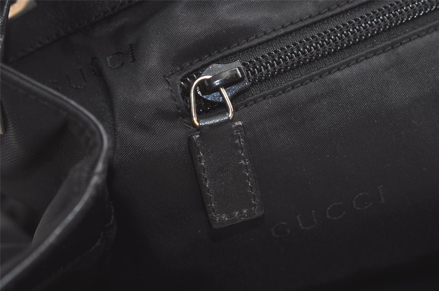 Authentic GUCCI Vintage Shoulder Tote Bag Nylon Leather 0190493 Black 5229K