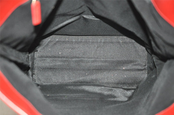 Authentic GUCCI Shoulder Hand Tote Bag GG Canvas Leather 0021098 Red 5230I