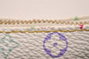 Auth Louis Vuitton Monogram Multicolor Pochette MM Coin Purse M60028 White 5230J