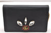 Authentic GUCCI GG Marmont Chain Shoulder Long Wallet Leather 499782 Black 5230K