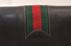 Authentic GUCCI Web Sherry Line Chain Shoulder Cross Bag Leather Brown 5231K